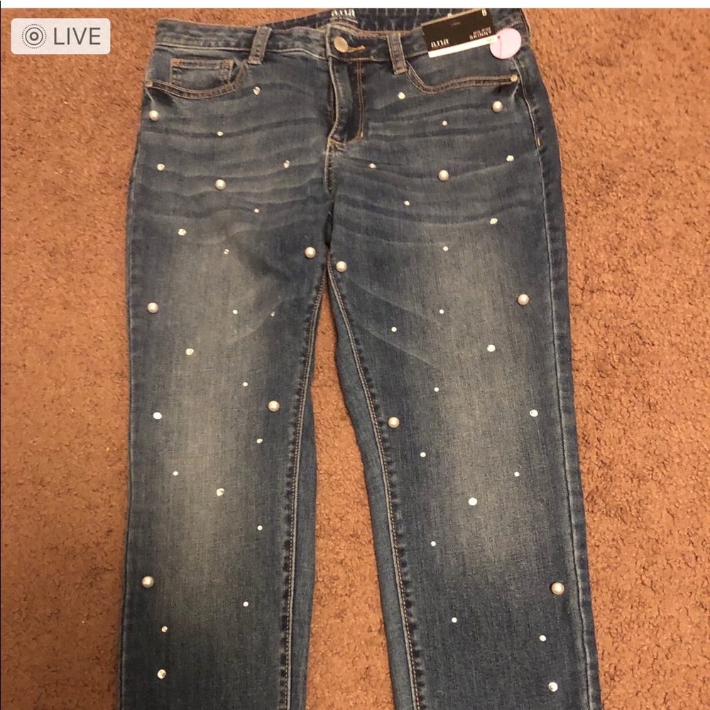 Skinny studded jeans